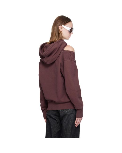 Jean Paul Gaultier Purple Burgundy Cut Out Hoodie