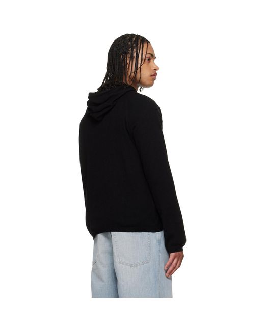 Our Legacy Black Knitted Hoodie for men