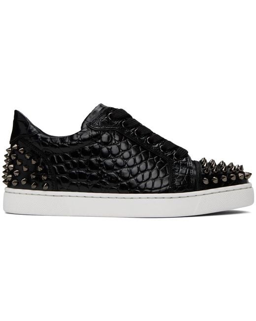 Christian Louboutin Black Vieira 2 Orlato Spiked Suede Low-Top Trainers