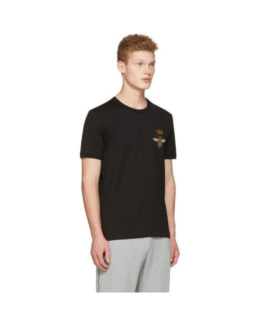 Dolce Gabbana Black Crown Bee T shirt for Men Lyst