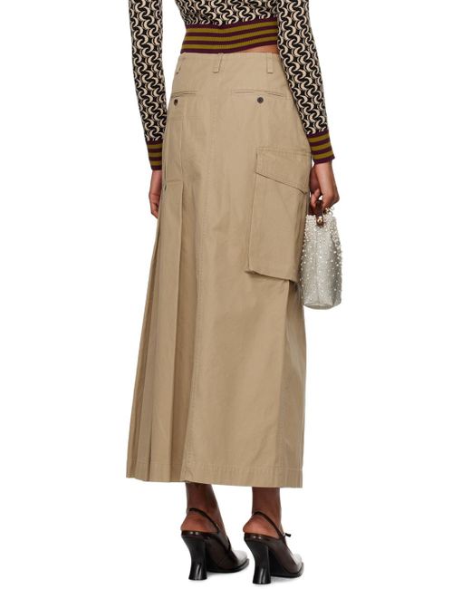 Dries Van Noten Natural Kilt Maxi Skirt