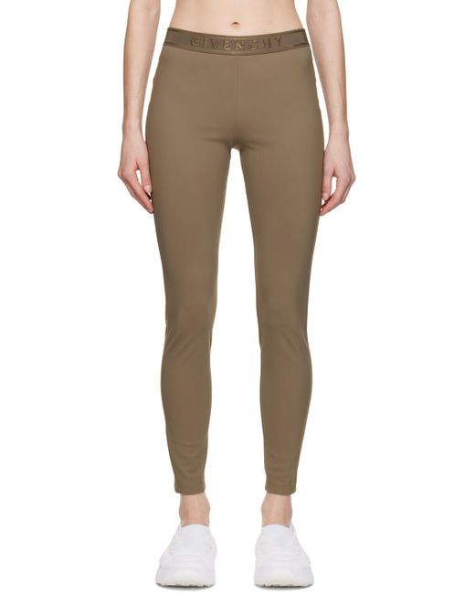 Givenchy Natural Taupe Embroide leggings