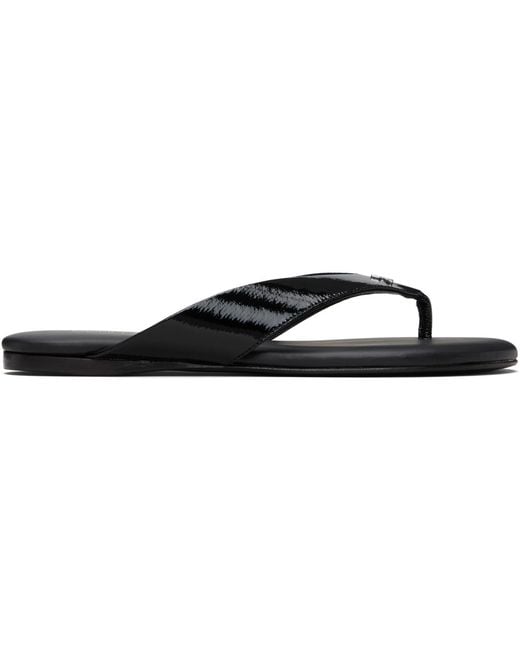 Courreges Black Vinyl Flip-Flops