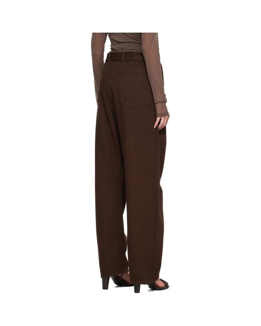 Lemaire Brown Twisted Belted Jeans