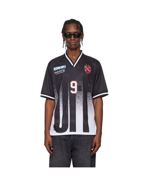 Off-White c/o Virgil Abloh Black Big 'Off' Gradient Soccer Jersey for men