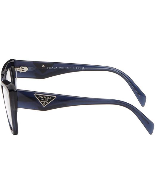 Prada Black Blue Cat-eye Acetate Glasses