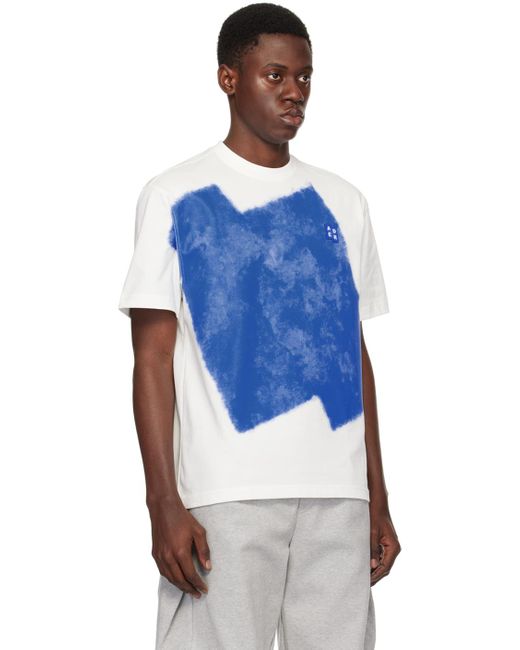 メンズ Adererror Significantコレクション ホワイト&ブルー プリントtシャツ Blue