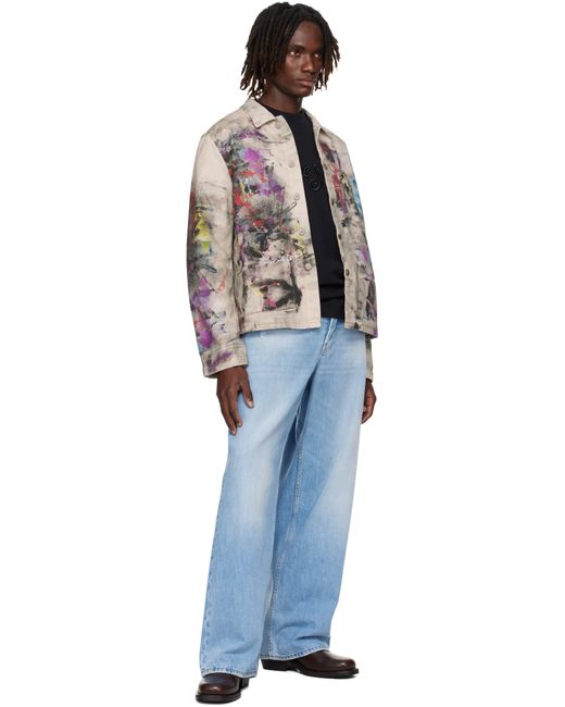 Acne Multicolor Trompe L'Oeil Print Jacket for men