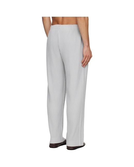 Homme Plissé Issey Miyake White Color Pleats 1 Trousers for men