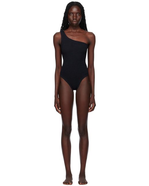 Hunza G Black One-shoulder Nancy Swimsuit
