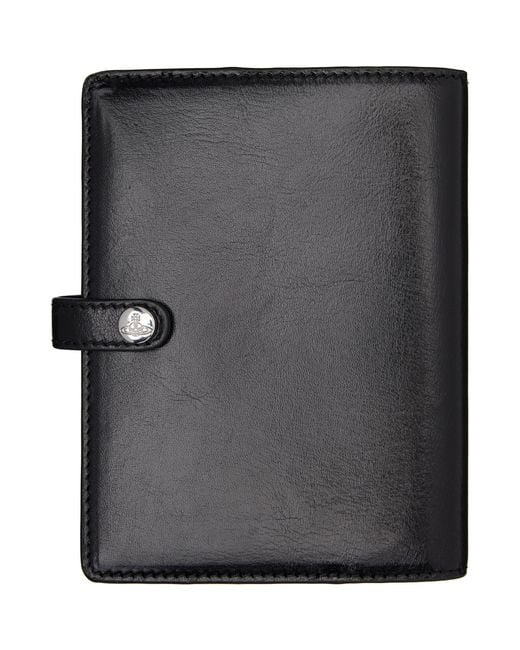 Vivienne Westwood Black Orb Passport Holder for men