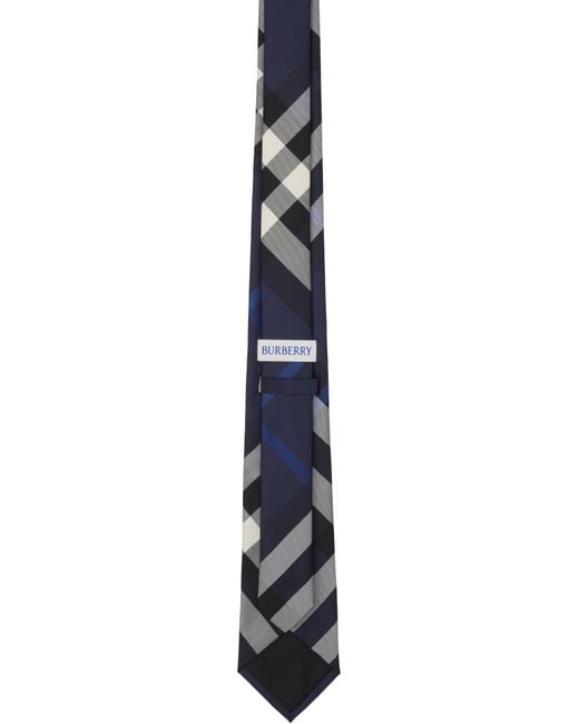 Burberry Black Check Silk Tie for men