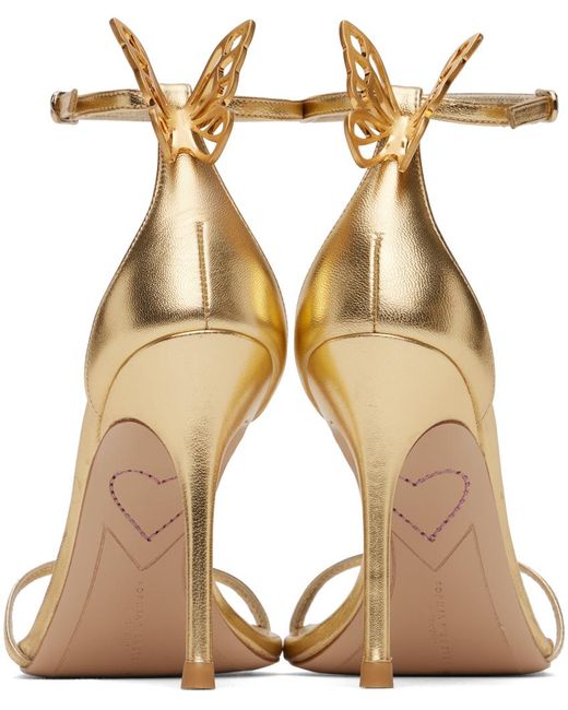 Sandales à talon aiguille mariposa dorées Sophia Webster en coloris Metallic