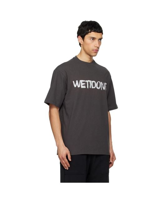 we11done Black Graffiti Logo T-Shirt for men