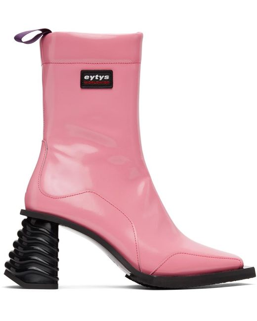 Eytys Pink Leather Gaia Boots