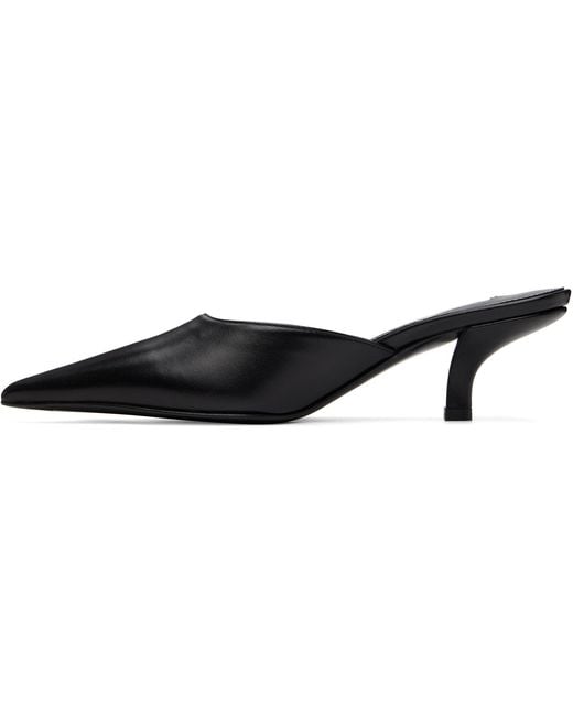 Totême  Black Sharp Nappa Mule Heels