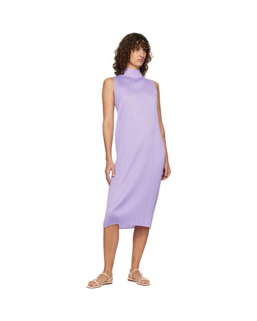 Pleats Please Issey Miyake Black Monthly Colors April Midi Dress