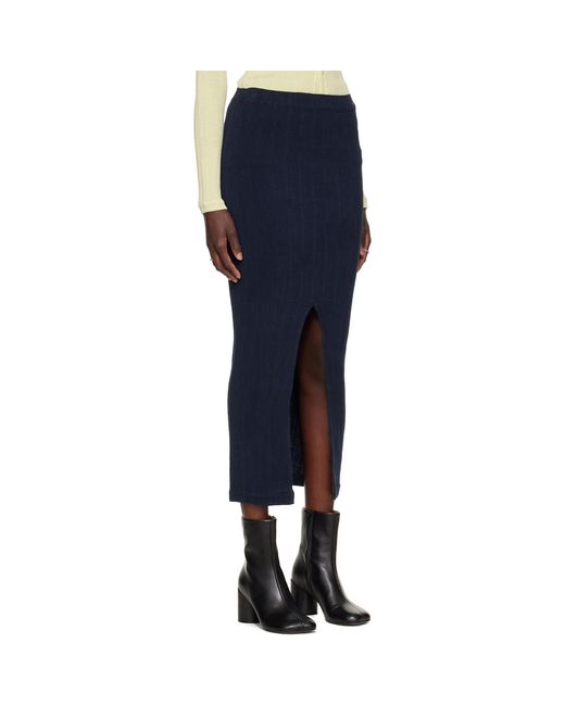 Issey Miyake Blue Rill Midi Skirt