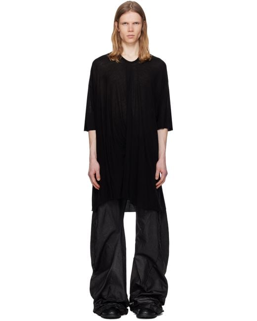 メンズ Julius ブラック Anima Drape Tシャツ Black