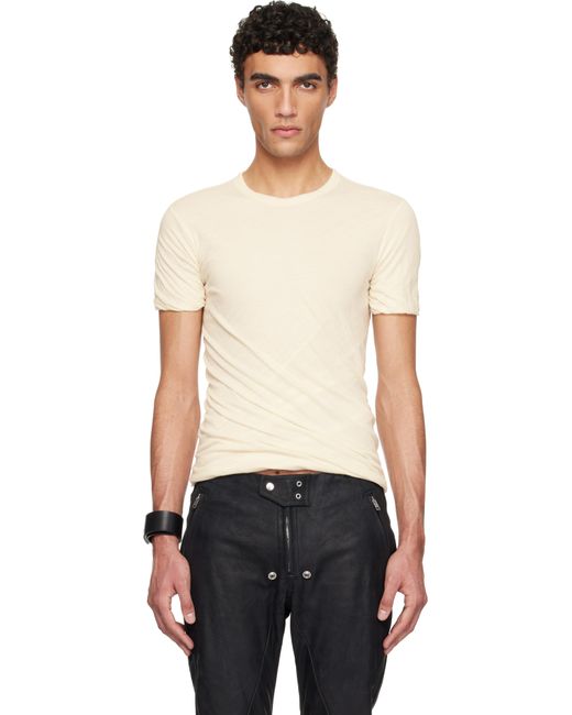 メンズ Rick Owens オフホワイト Hollywood Double 半袖Tシャツ Black