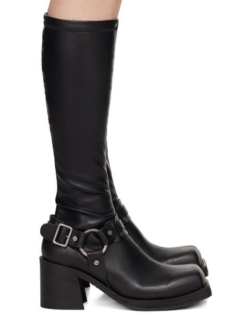 Acne Black Pull-on Buckle Boots