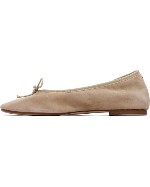 Aeyde Natural Tiby Suede Ballerina Flats
