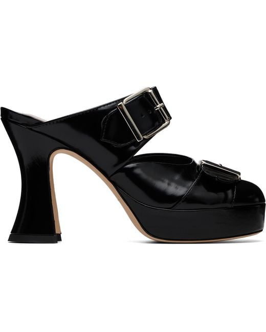 Simone Rocha Black Buckle Sculpt Heels