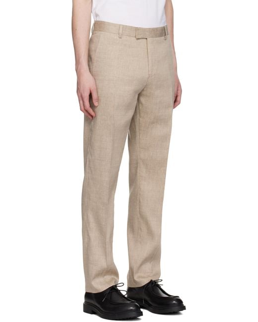 Tiger Of Sweden Natural Tense Linen Blend Trousers for men