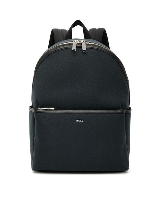 Boss Black Twill Backpack for men