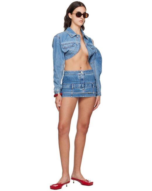 Jacquemus Le Chouchouコレクション ブルー La Mini De Nîmes Criollo デニム ミニスカート Blue