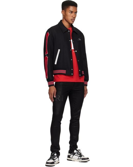Amiri Black Bones Bomber Jacket for men