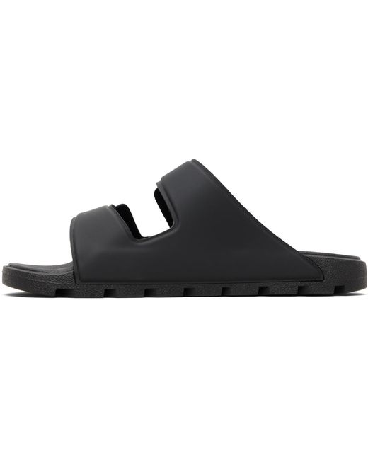 HUGO Black Logo Double Touch-Closure Sandals for men