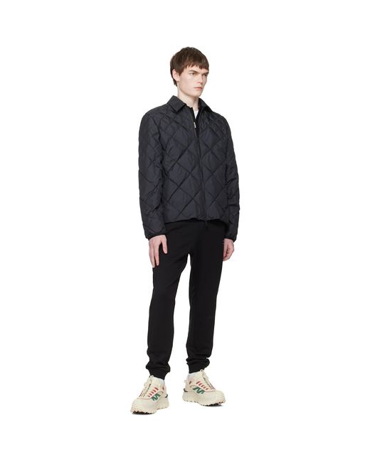 Moncler Black Atria Diamond-Quilted Shirt Down Jacket for men