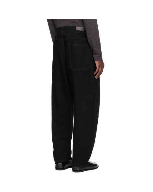 Lemaire Black Twisted Workwear Jeans for men
