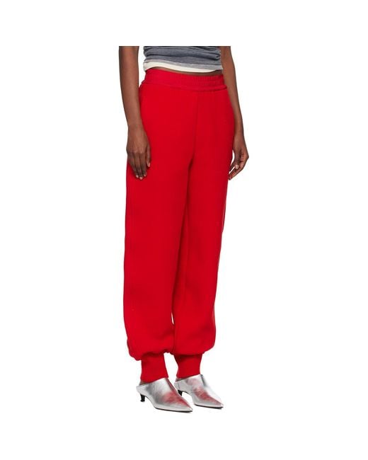 Jil Sander Red Wool Crepe Double Face Lounge Pants