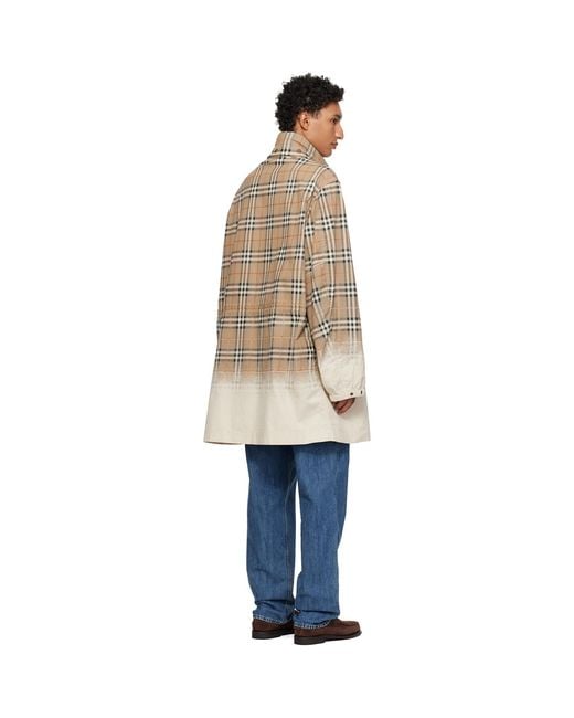 Burberry Natural Gradient Check Tropical Gabardine Parka for men
