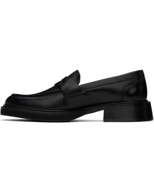 VINNY'S Black Heeled Townee Loafers for men