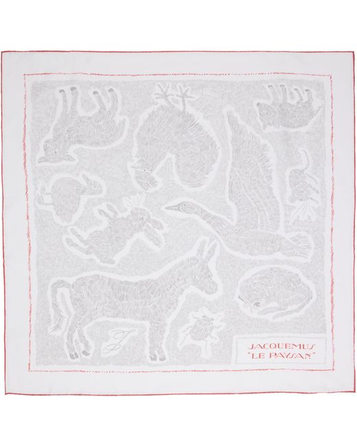 Jacquemus White Off- 'Le Paysan' Scarf for men