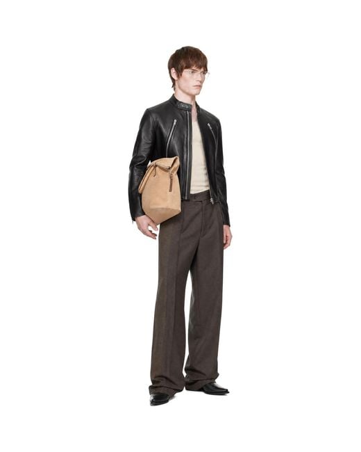 Maison Margiela Gray Taupe Two-Tone Wool Trousers for men