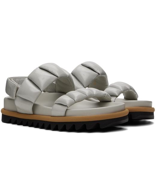 Dries Van Noten Black Off-white Padded Leather Sandals