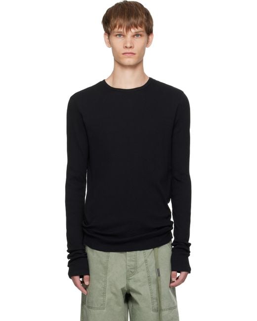 Ann Demeulemeester Black Greg Long Sleeve T-Shirt for men
