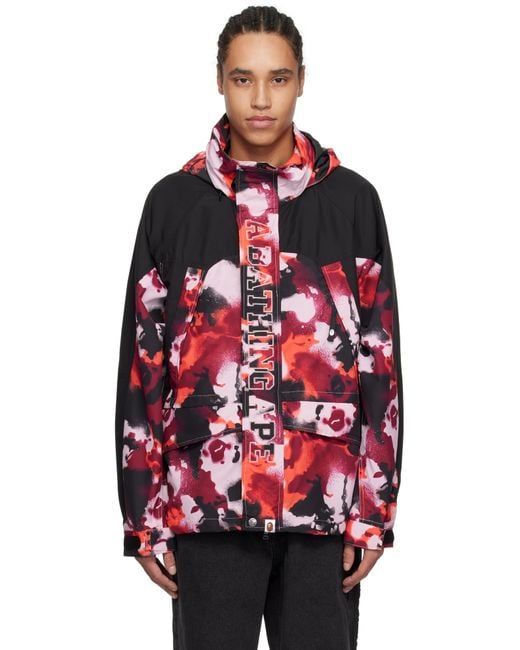 Blouson De Planche À Neige Noir Et Rouge À Motif Camouflage Map A Bathing Ape pour homme en coloris Red