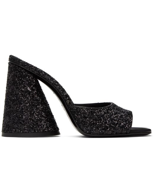The Attico Black Luz Heeled Sandals