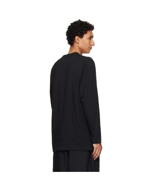 Y-3 Black Logo Long Sleeve T-Shirt for men