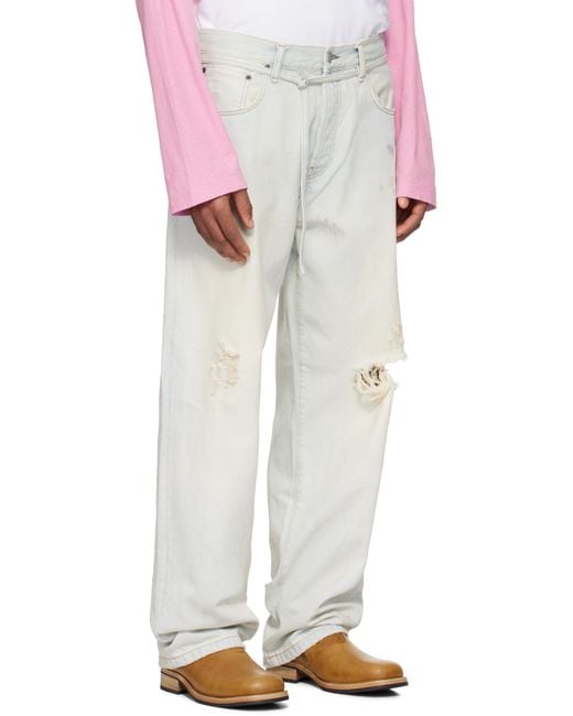 メンズ Acne ブルー 1991 Toj ルーズフィット ジーンズ White