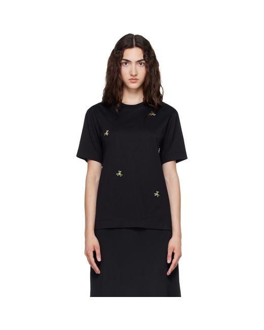 Simone Rocha Black Embellished Boy T-Shirt
