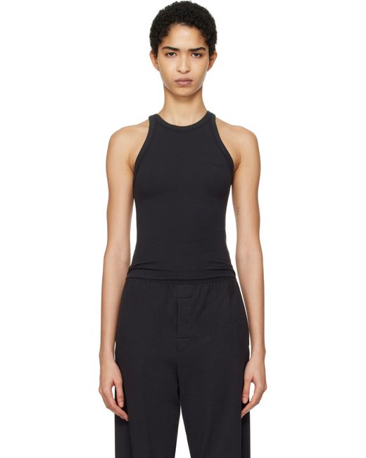 Skims Black Cotton Jersey Crew Neck Tank Top