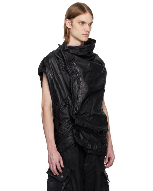 Julius Black Protean Mylar Denim Vest for men