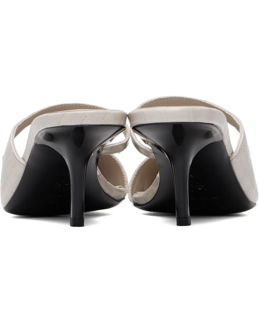 By Far White Serena Closed Toe Heels