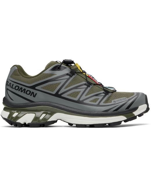 Salomon Khaki Xt-6 Gore-Tex Sneakers in Black for Men | Lyst
